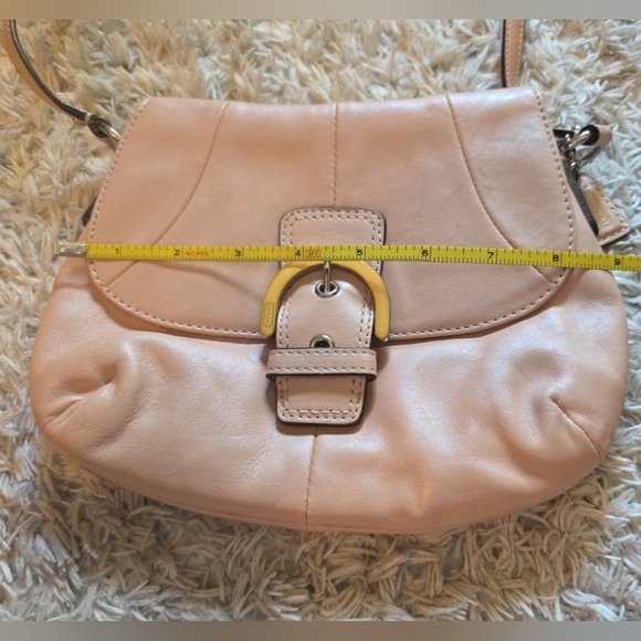 Genuine Coach Pink Blush Leather Soho Buckle Flap Crossbody Purse shoulder Bag - Picture 11 of 13